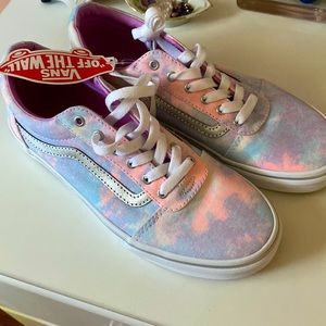 Brand new never worn blue and pink vans super cute